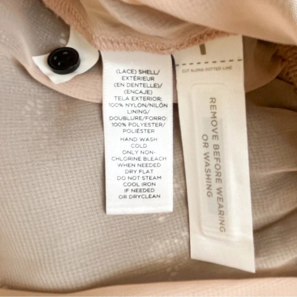 NWOT Ann Taylor Loft Lace Peplum Sleeveless Top XS Petite Black Cream/Blush Pink - Picture 12 of 12